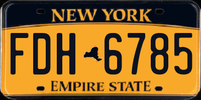 NY license plate FDH6785