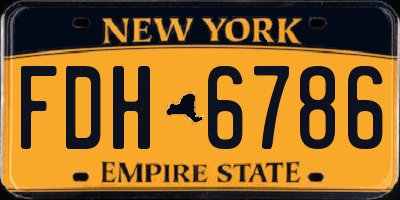 NY license plate FDH6786