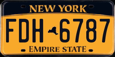 NY license plate FDH6787