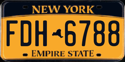 NY license plate FDH6788