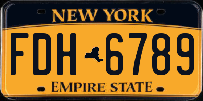 NY license plate FDH6789