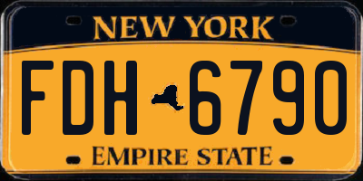 NY license plate FDH6790