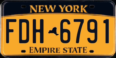 NY license plate FDH6791