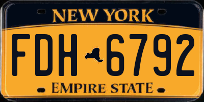 NY license plate FDH6792