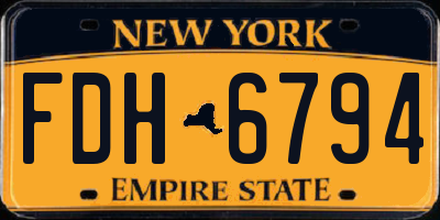 NY license plate FDH6794
