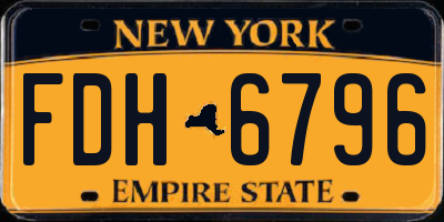 NY license plate FDH6796