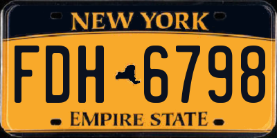 NY license plate FDH6798