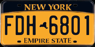 NY license plate FDH6801