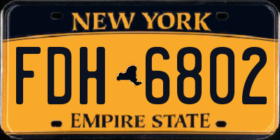 NY license plate FDH6802