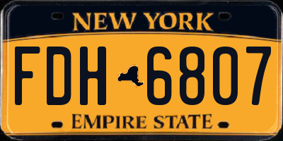 NY license plate FDH6807