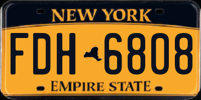 NY license plate FDH6808