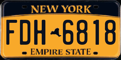 NY license plate FDH6818