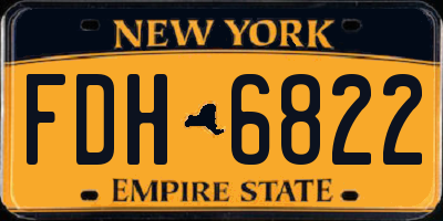 NY license plate FDH6822