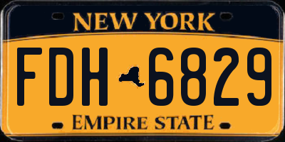 NY license plate FDH6829