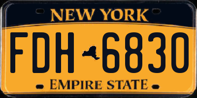 NY license plate FDH6830