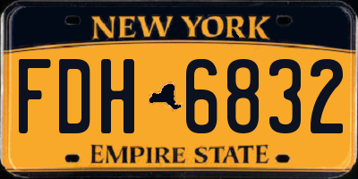 NY license plate FDH6832