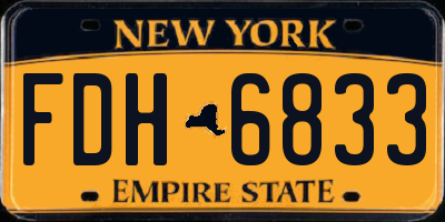 NY license plate FDH6833
