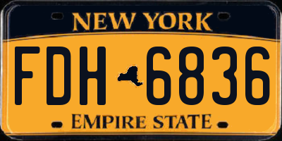 NY license plate FDH6836