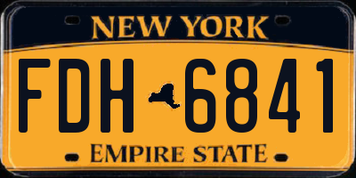 NY license plate FDH6841