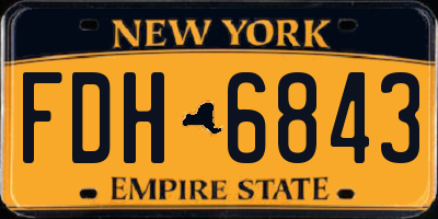 NY license plate FDH6843
