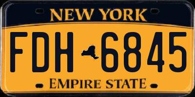 NY license plate FDH6845