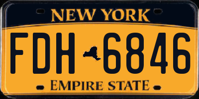 NY license plate FDH6846