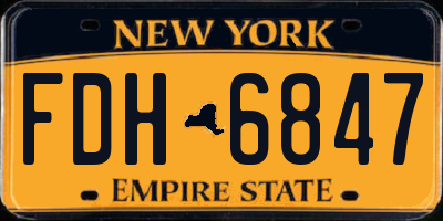 NY license plate FDH6847