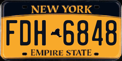 NY license plate FDH6848