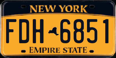 NY license plate FDH6851