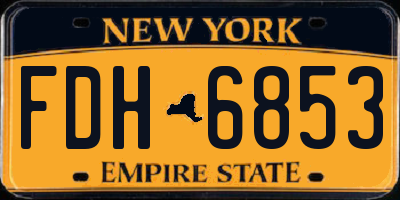 NY license plate FDH6853