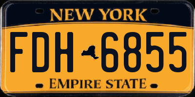 NY license plate FDH6855