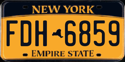 NY license plate FDH6859