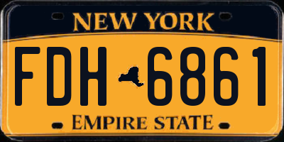 NY license plate FDH6861