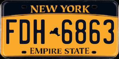 NY license plate FDH6863