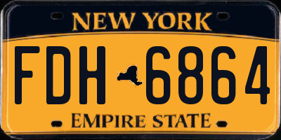 NY license plate FDH6864