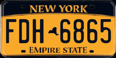 NY license plate FDH6865