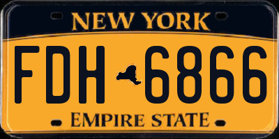 NY license plate FDH6866