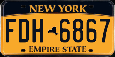 NY license plate FDH6867