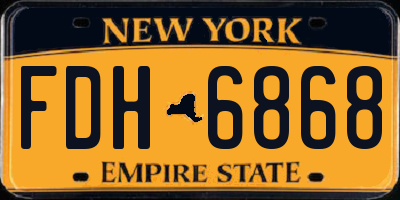 NY license plate FDH6868