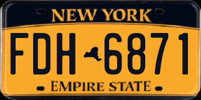NY license plate FDH6871
