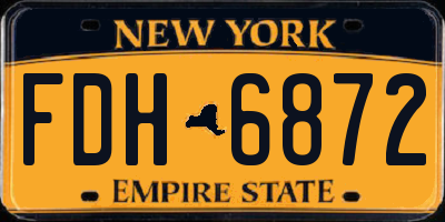 NY license plate FDH6872