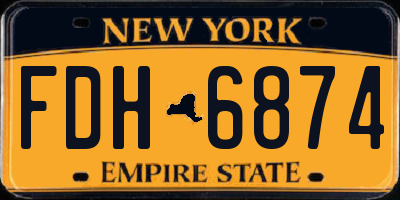 NY license plate FDH6874