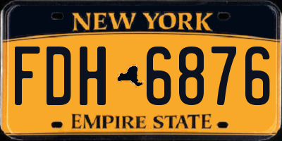NY license plate FDH6876