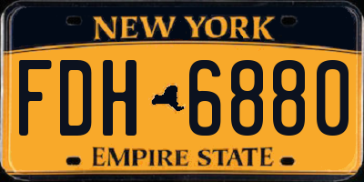 NY license plate FDH6880