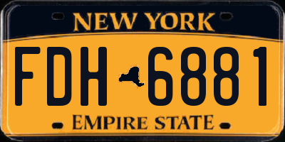 NY license plate FDH6881