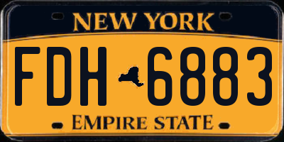NY license plate FDH6883