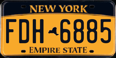 NY license plate FDH6885