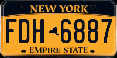 NY license plate FDH6887
