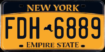 NY license plate FDH6889