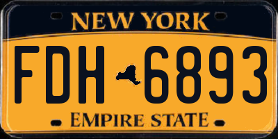 NY license plate FDH6893